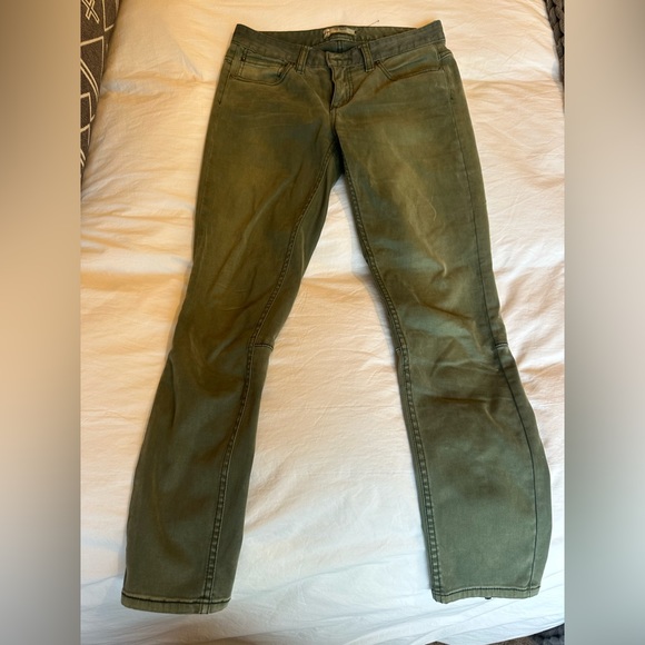 Free people green pants with zipper on back. - Picture 2 of 2